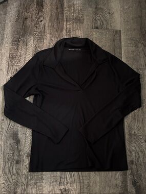 Abercrombie & Fitch Collared Long Sleeve - Black - Size Large
